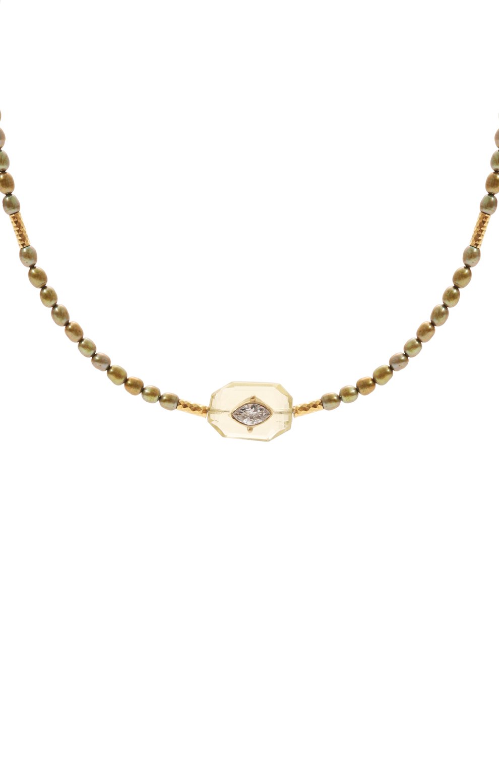 Колье HANKA_IN золотого цвета по цене 21550 руб., арт. INS-CH-PKA-QLEM-CZ-1M, фото 3 Колье HANKA_IN, арт. INS-CH-PKA-QLEM-CZ-1M, фото 3