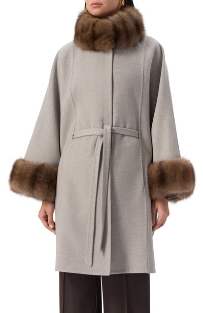 Шерстяной кейп с отделкой из соболя MVST, арт. FTBKB-Y681-1SB/LP1368, фото 3