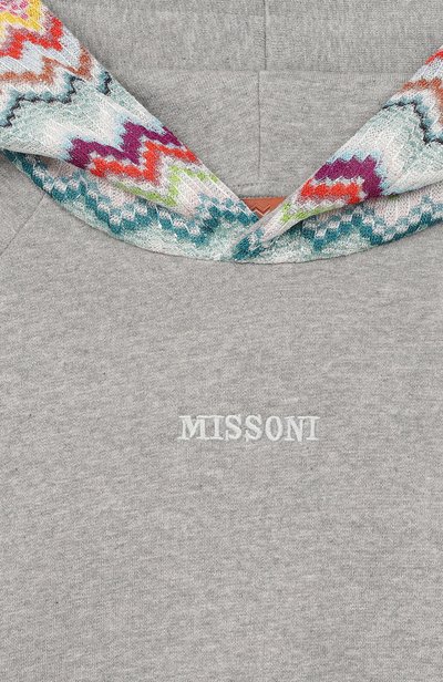 Хлопковое худи MISSONI серого цвета по цене 22500 руб., арт. MZ4B30/Z4104_001, фото 3 Хлопковое худи MISSONI, арт. MZ4B30/Z4104_001, фото 3