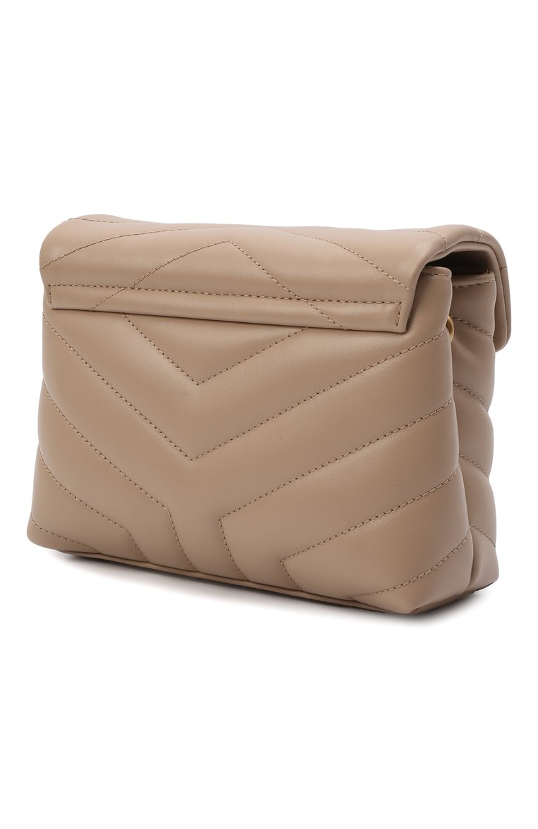 Женская сумка loulou toy SAINT LAURENT светло-бежевого цвета, арт. 678401/DV707 | Фото 4 (Материал: Натуральная кожа; Сумки-технические: Сумки через плечо; Размер: mini; Ремень/цепочка: На ремешке)