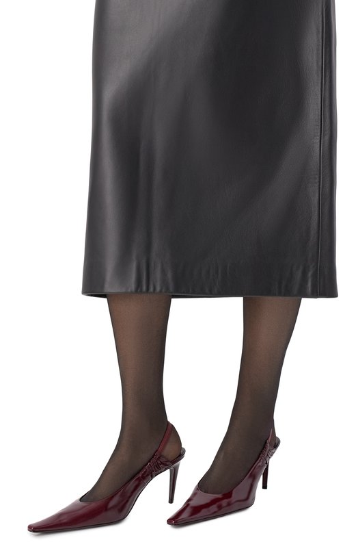 Кожаные туфли Anne-Marie 75 Saint Laurent 841183/AAEHI Бордовый  841183/AAEHI Фото 2