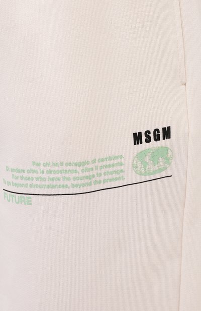 Хлопковые джоггеры MSGM кремового цвета по цене 33950 руб., арт. 3141MDP191 217789, фото 5 Хлопковые джоггеры MSGM, арт. 3141MDP191 217789, фото 5