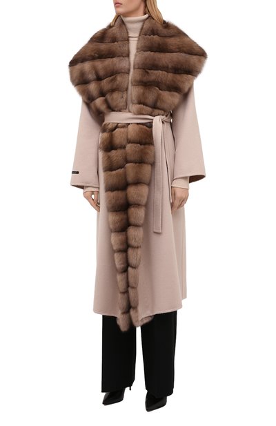 Кашемировое пальто с отделкой из меха соболя MANZONI24, арт. 21M647-WS1Z/38-46, фото 3