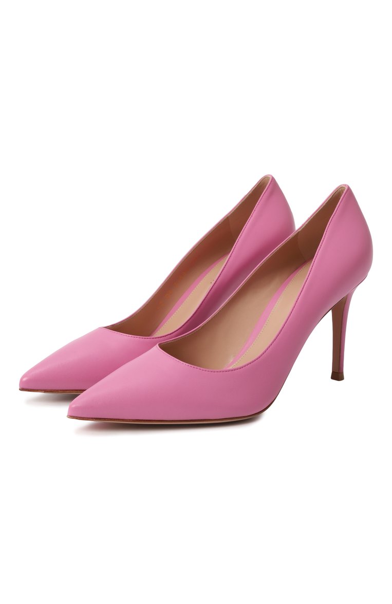 Женские кожаные туфли gianvito 85 GIANVITO ROSSI розового цвета, арт. G24580.85RIC.NAPBUBB | Фото 1 (Материал внутренний: Натуральная кожа; Каблук высота: Высокий; Подошва: Плоская; Каблук тип: Шпилька; Материал внешний: Натуральная кожа)