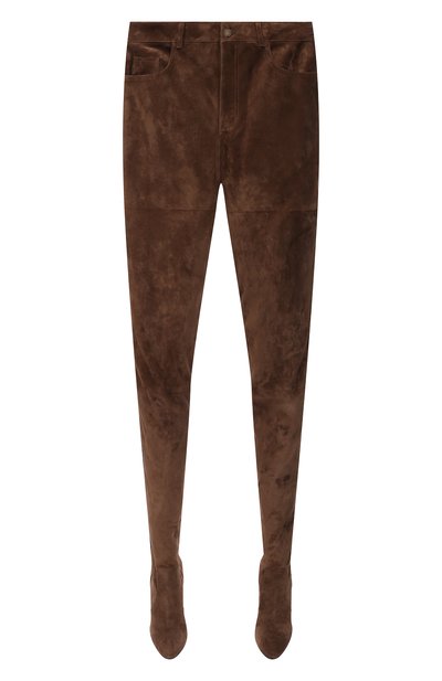 Женские замшевые брюки SAINT LAURENT, арт. 675724/0LI00