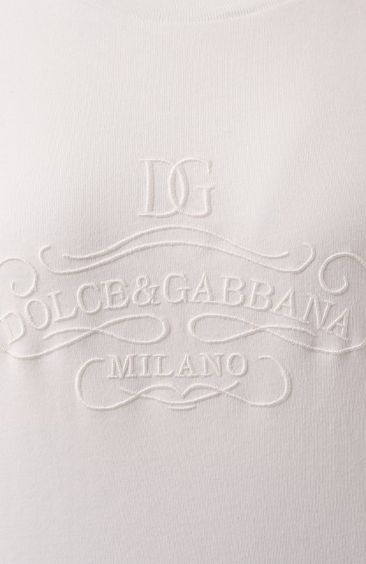 Хлопковая футболка Dolce & Gabbana F8V11Z/GDCNY Белый  F8V11Z/GDCNY Фото 6