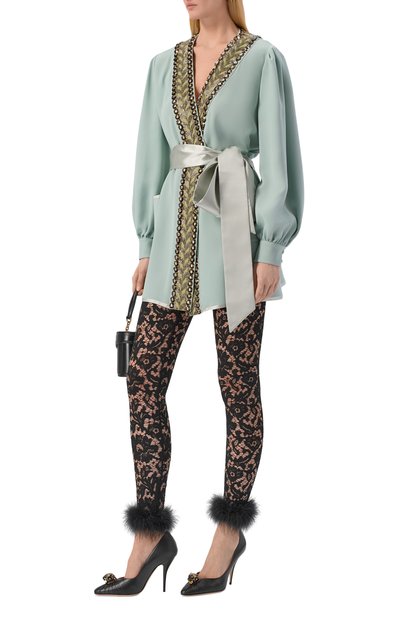 Женские легинсы с отделкой перьями VALENTINO, арт. 8B3MD07F/A10