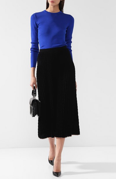 Однотонный шелковый пуловер с круглым вырезом RALPH LAUREN, арт. 290710200, фото 2