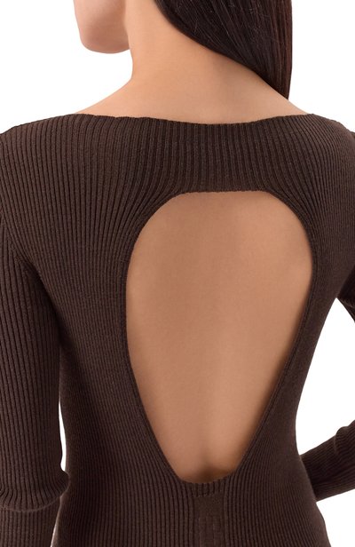Шерстяной пуловер RICK OWENS коричневого цвета по цене 75300 руб., арт. RP02F5683/RIBM, фото 5 Шерстяной пуловер RICK OWENS, арт. RP02F5683/RIBM, фото 5