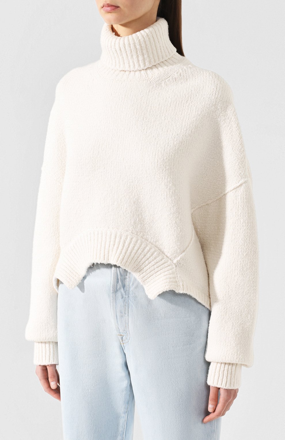 Пуловер из смеси хлопка и шерсти GOLDEN GOOSE DELUXE BRAND белого цвета по цене 45300 руб., арт. G34WP081.A2, фото 3 Пуловер из смеси хлопка и шерсти GOLDEN GOOSE DELUXE BRAND, арт. G34WP081.A2, фото 3