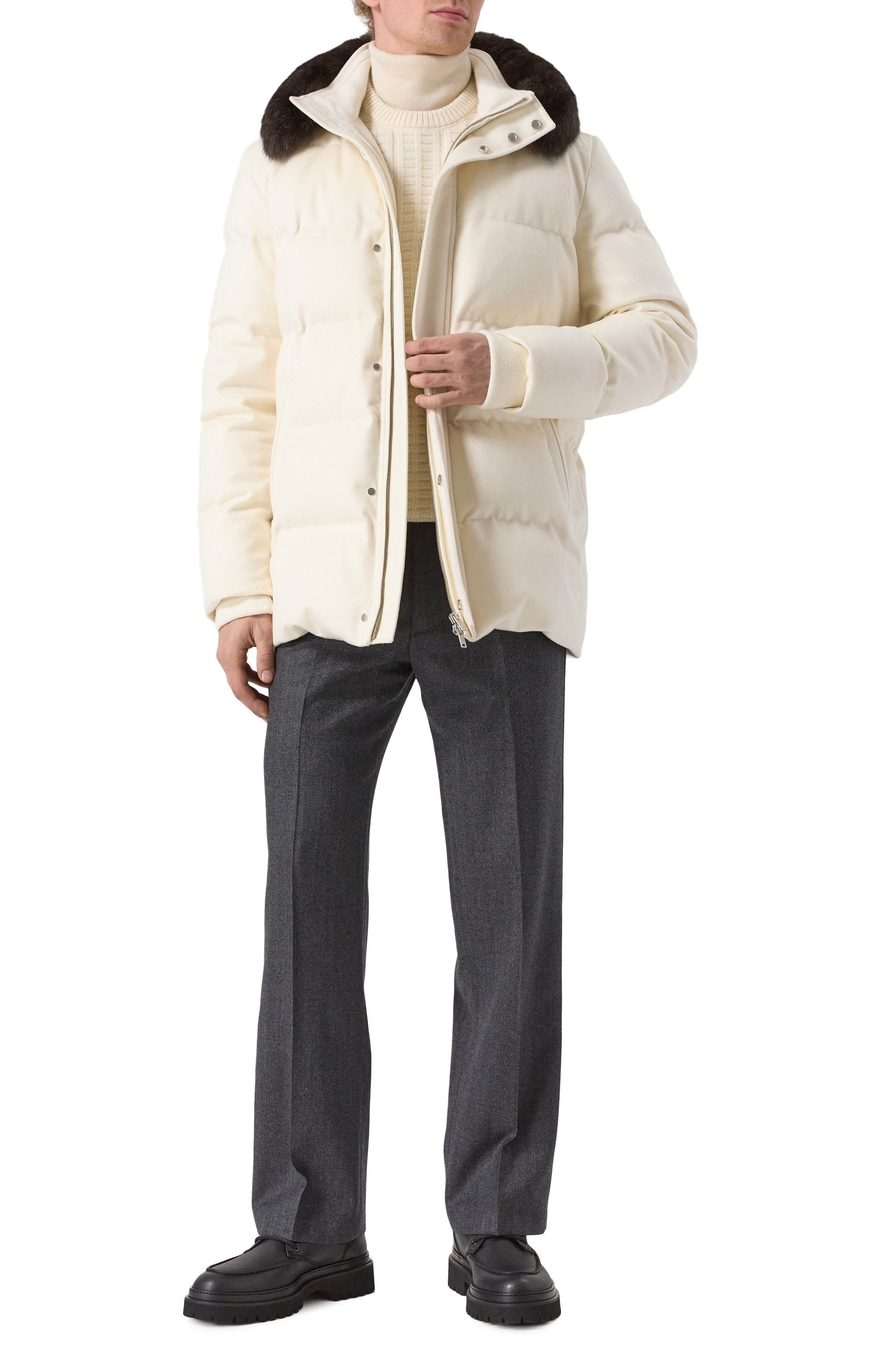 Кашемировый пуховик с отделкой из соболя MVST, арт. FTEKB-ES2915-2SB/LC1664, фото 2