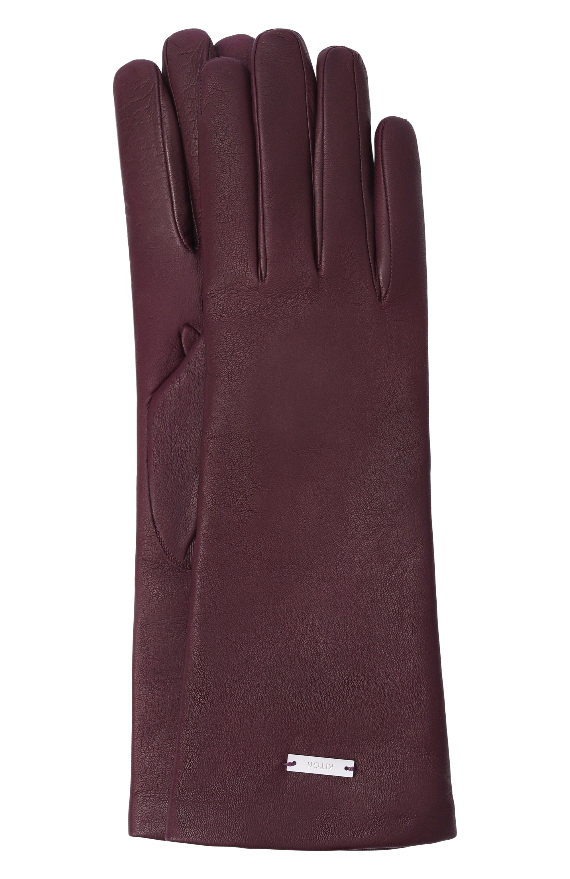 Кожаные перчатки KITON бордового цвета по цене 54300 руб., арт. D60901K0533, фото 1 Кожаные перчатки KITON, арт. D60901K0533, фото 1