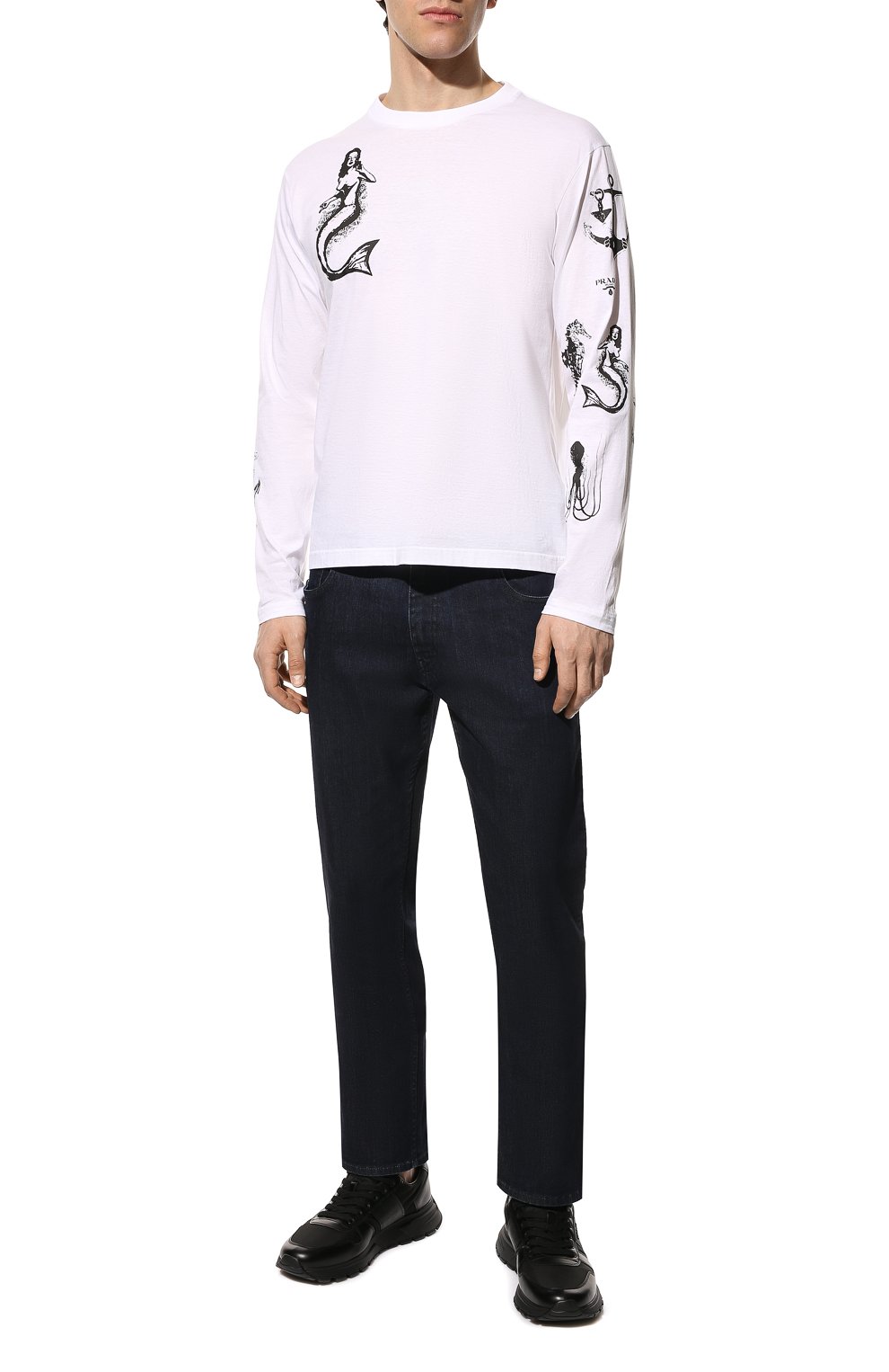 Хлопковый лонгслив PRADA, арт. UJL15A-10ND-F0009-221, фото 2