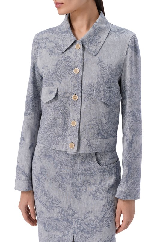 Куртка из хлопка и льна Lorena Antoniazzi P2642CP15B/5163 Голубой  P2642CP15B/5163 Фото 3