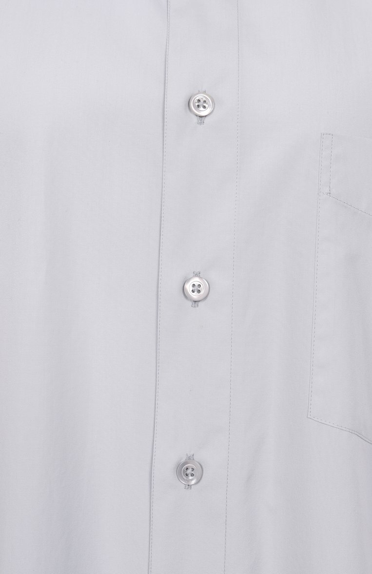 Женское хлопковое платье MAISON MARGIELA светло-голубого цвета, арт. S51DT0017/M35397 | Фото 6 (Рукава: Длинные; Материал внешний: Хлопок; Длина Ж (юбки, платья, шорты): Мини; Женское Кросс-КТ: Платье-одежда; Случай: Повседневный; Стили: Минимализм)