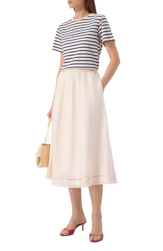 Льняная юбка Weekend Max Mara WKDGERG0 Кремовый  WKDGERG0 Фото 2