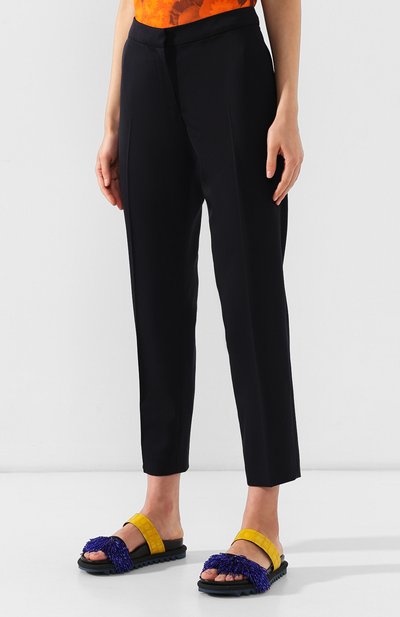 Шерстяные брюки DRIES VAN NOTEN темно-синего цвета по цене 58600 руб., арт. 191-10958-7228, фото 3 Шерстяные брюки DRIES VAN NOTEN, арт. 191-10958-7228, фото 3