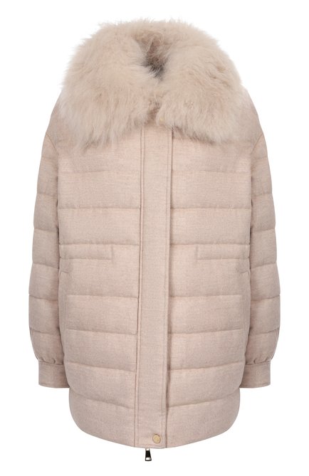 Женский пуховик из шерсти и кашемира MANZONI24, арт. 25M1568-S0FT0CFE