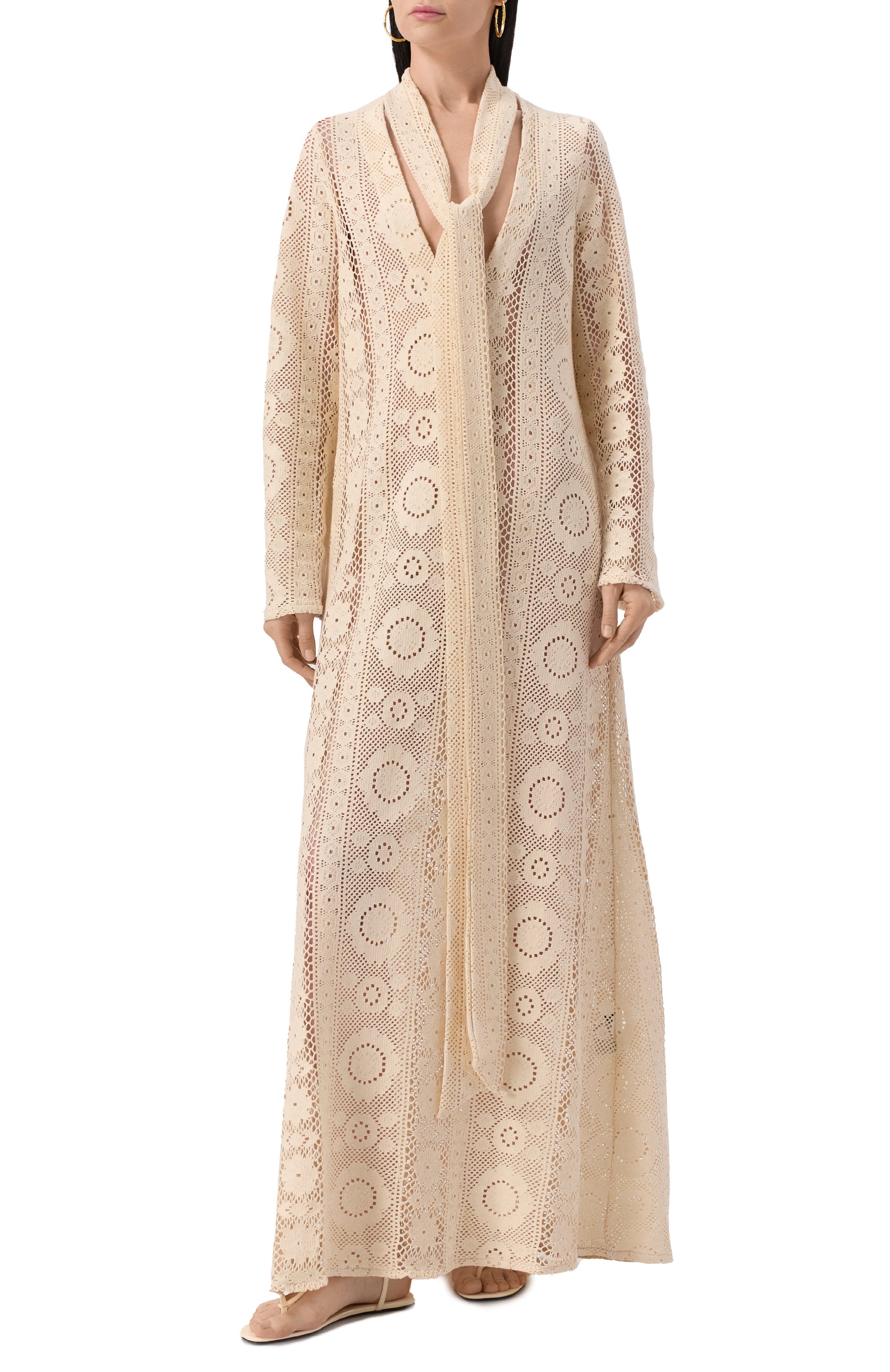 Хлопковое платье ALBUS LUMEN, арт. HAZELDRESS03.CR0CHET.CREME, фото 3