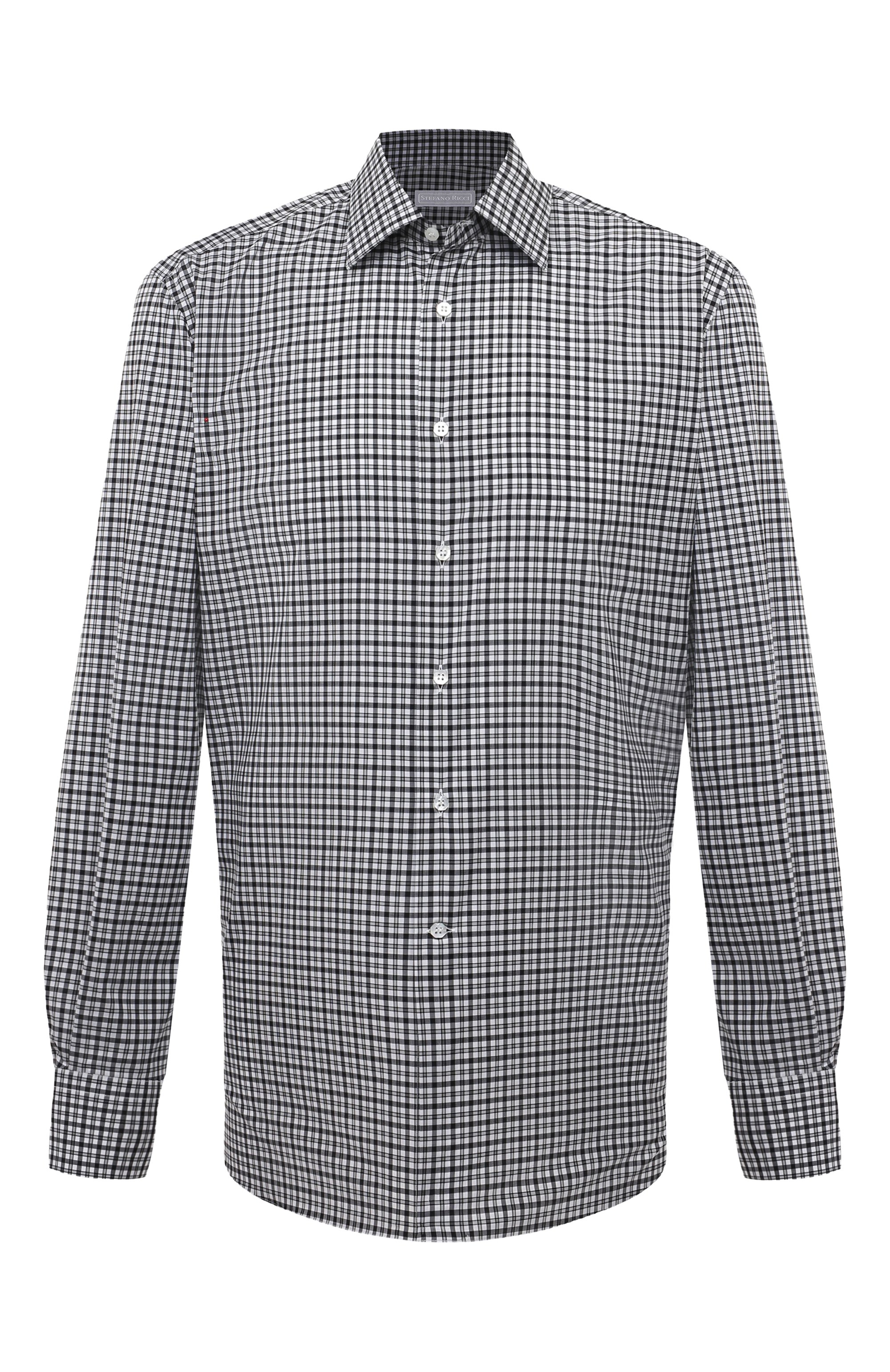 Хлопковая рубашка STEFANO RICCI черно-белого цвета по цене 98550 руб., арт. MC007131/L2016, фото 1 Хлопковая рубашка STEFANO RICCI, арт. MC007131/L2016, фото 1