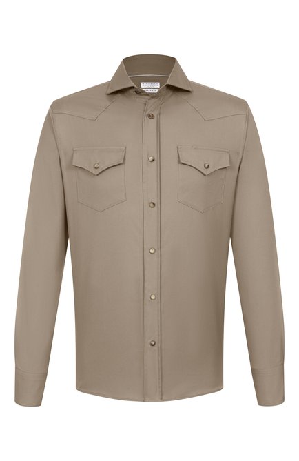 Мужская хлопковая рубашка BRUNELLO CUCINELLI, арт. MW6044008