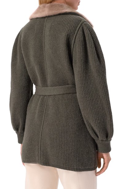 Кашемировый кардиган с воротником из норки KITON, арт. D62762K0525L, фото 4