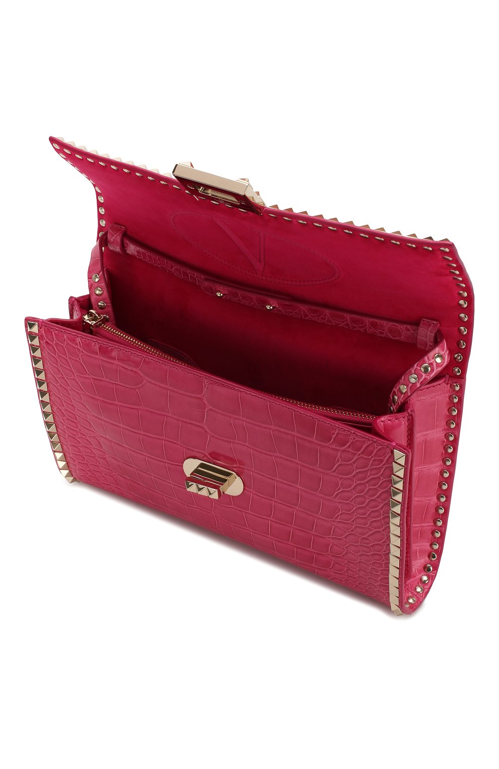 Клатч rockstud no limit из кожи аллигатора VALENTINO, арт. QW2B0C43/C0D/AMIS, фото 4
