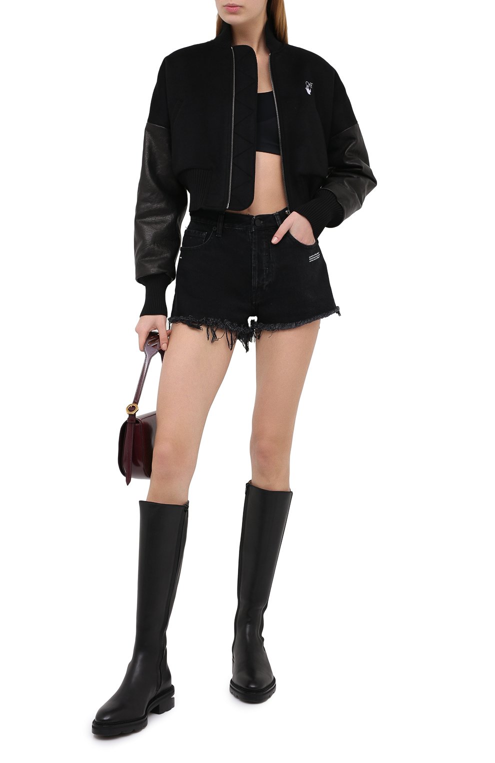 Джинсовые шорты OFF-WHITE черного цвета по цене 51700 руб., арт. 0WYC002E20DEN0011000, фото 2 Джинсовые шорты OFF-WHITE, арт. 0WYC002E20DEN0011000, фото 2
