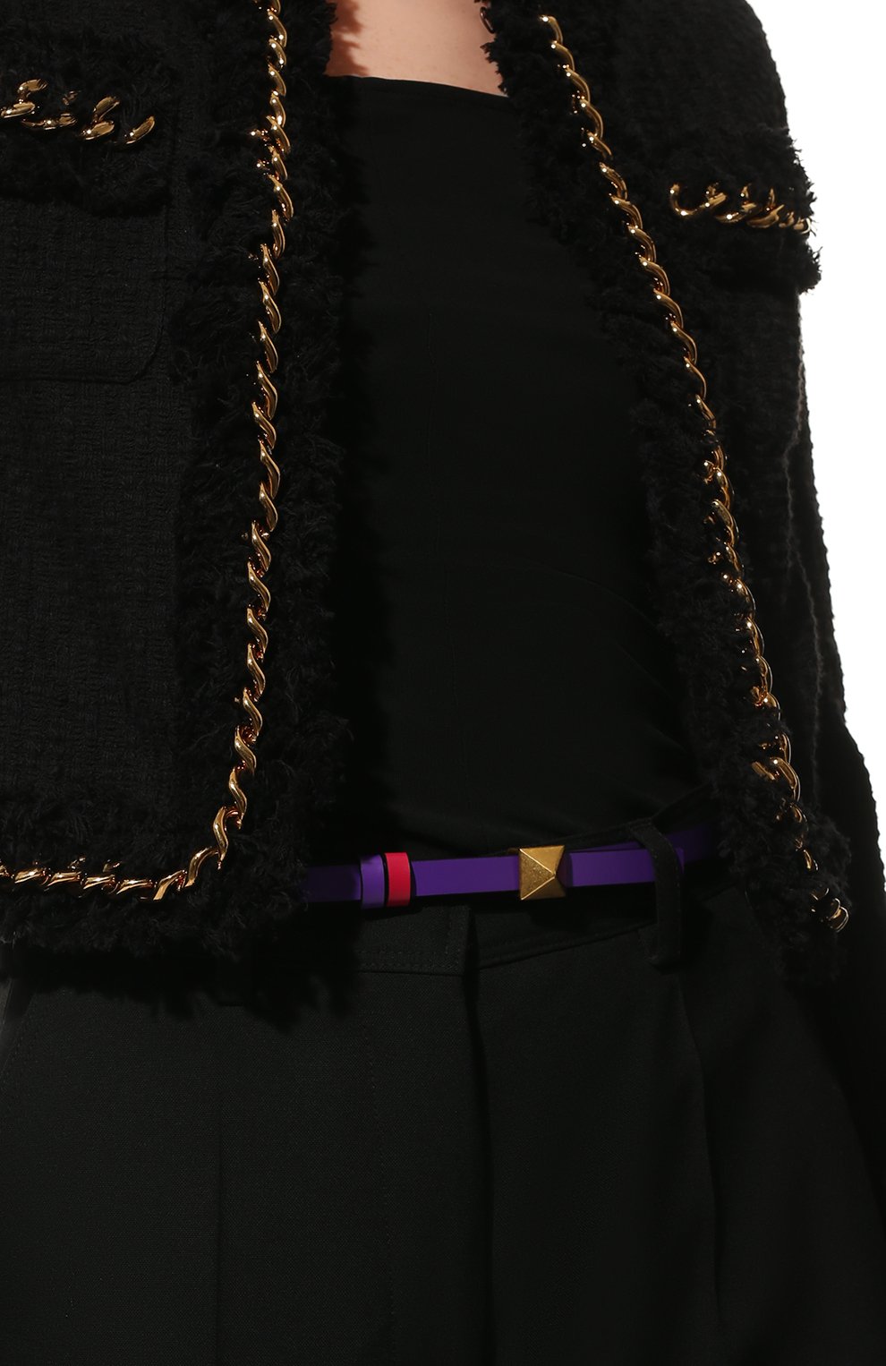 Двусторонний кожаный ремень one stud VALENTINO фуксия цвета по цене 46600 руб., арт. XW0T0SA0/QTN, фото 3 Двусторонний кожаный ремень one stud VALENTINO, арт. XW0T0SA0/QTN, фото 3