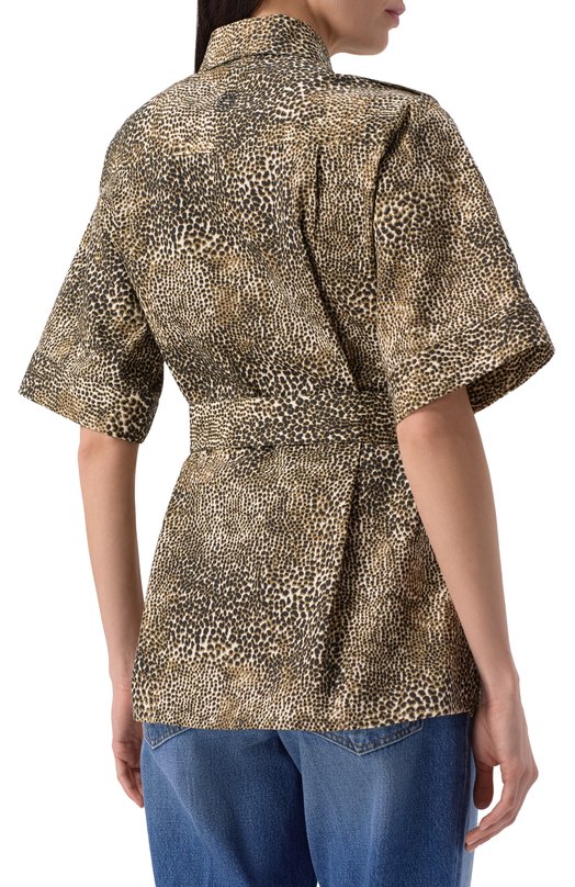 Хлопковая блузка Elie Saab SH098PS25 Леопардовый  SH098PS25 Фото 4