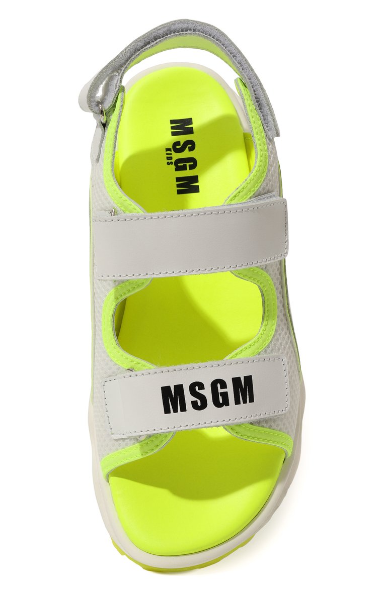 Детские сандалии MSGM KIDS белого цвета, арт. 76831/36-40 | Фото 4 (Материал внешний: Текстиль, Натуральная кожа; Материал внутренний: Натуральная кожа; Нос: Не проставлено; Автоматизация состава: Проставлено)