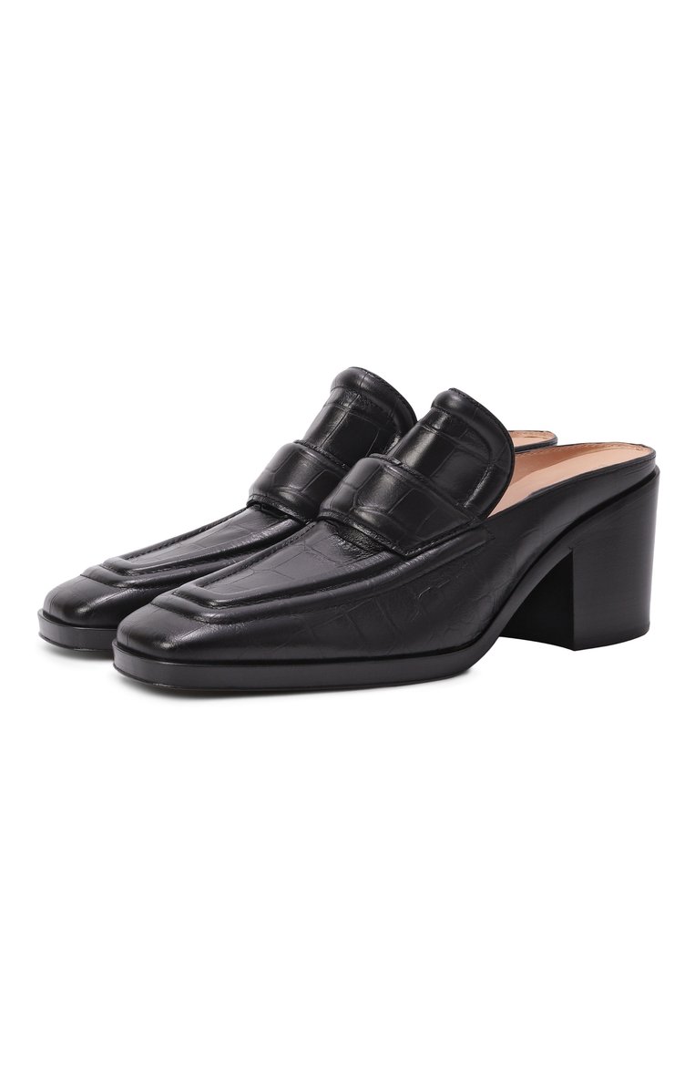 Женские кожаные мюли BOTTEGA VENETA черного цвета, арт. 651366/V0G80 | Фото 1 (Материал внутренний: Натуральная кожа; Каблук тип: Устойчивый; Региональные ограничения белый список (Axapta Mercury): RU; Материал внешний: Натуральная кожа; Каблук высота: Средний; Подошва: Плоская)