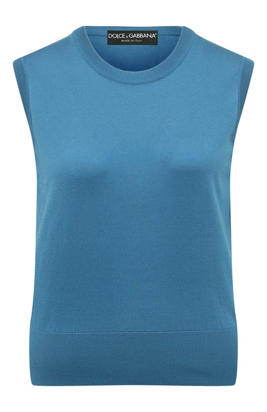 Шелковый топ Dolce & Gabbana FXT04T/JBSHX Голубой FXT04T/JBSHX
