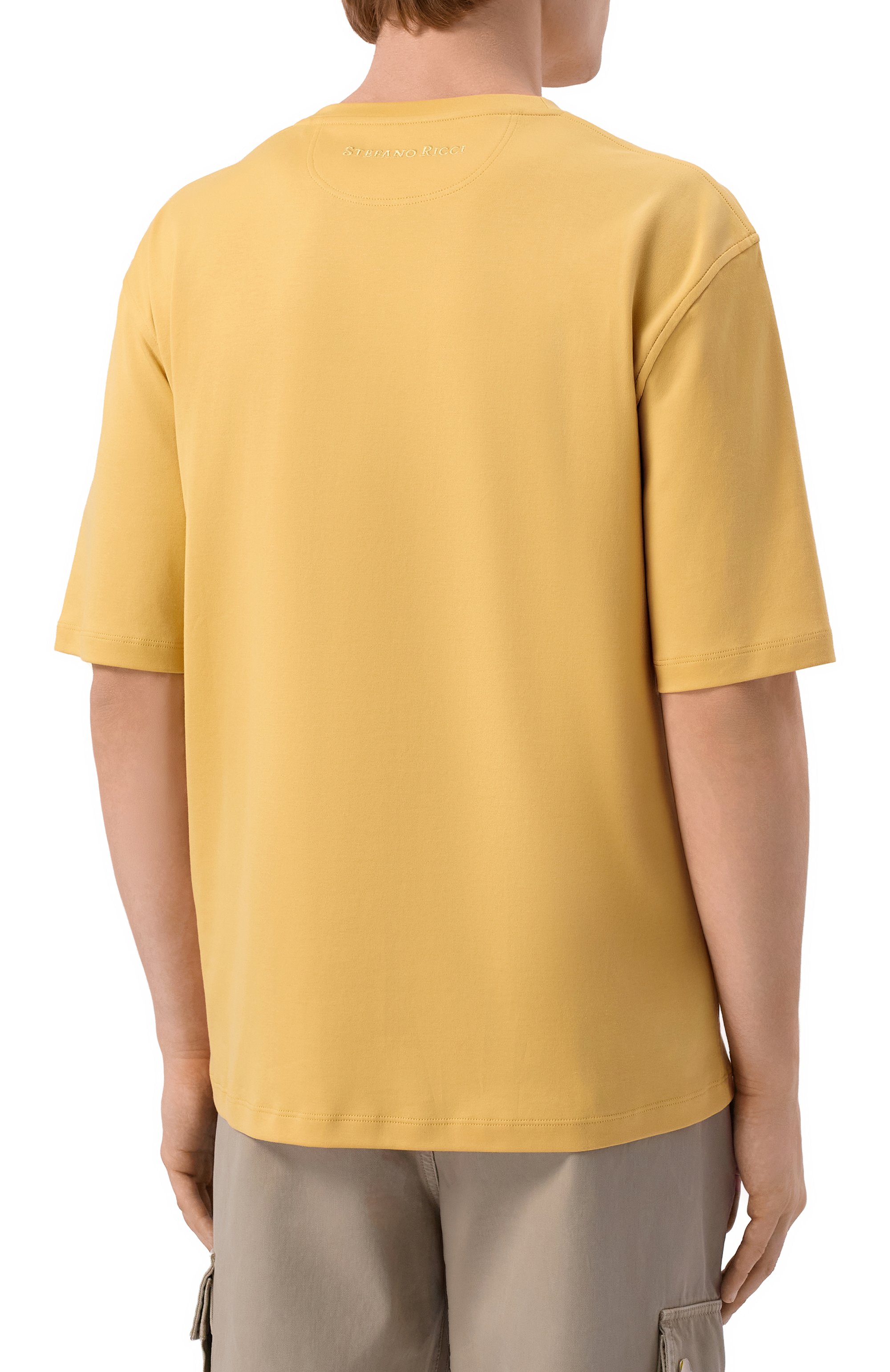 Хлопковая футболка STEFANO RICCI желтого цвета по цене 103000 руб., арт. MNH6205350/LUXT, фото 4 Хлопковая футболка STEFANO RICCI, арт. MNH6205350/LUXT, фото 4
