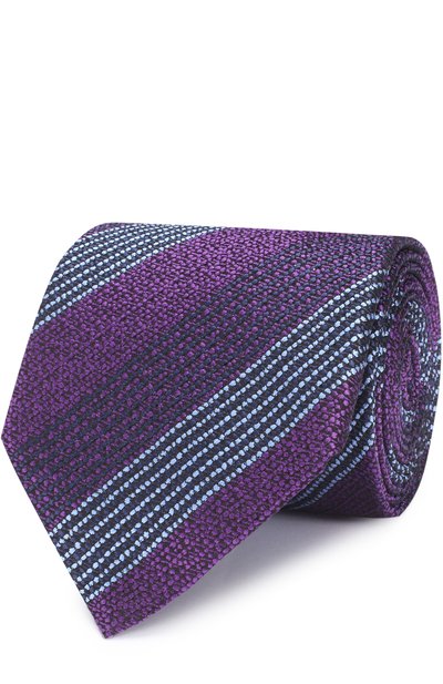 Мужской шелковый галстук в полоск у ZEGNA, арт. Z9D371XW