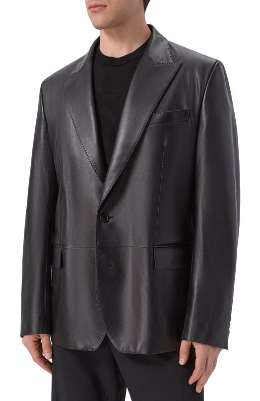 Кожаный пиджак Dolce & Gabbana G2TV4L/HULY7 Чёрный  G2TV4L/HULY7 Фото 3