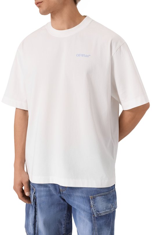 Хлопковая футболка Off-White 0MAA120S25JER00G Белый  0MAA120S25JER00G Фото 3