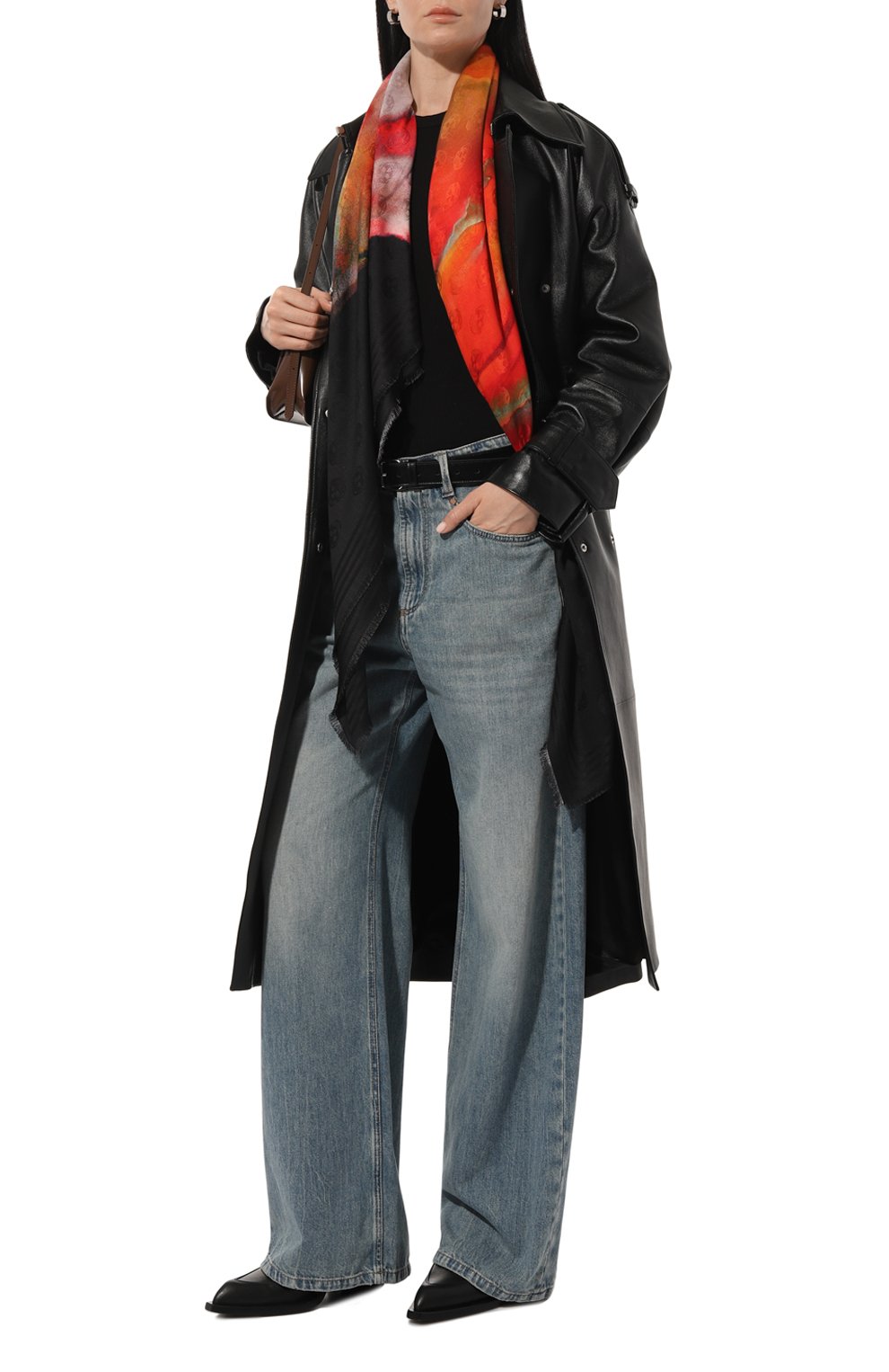 Платок из шелка и шерсти ALEXANDER MCQUEEN, арт. 757328/3631Q, фото 2