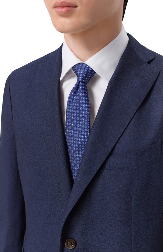 Шелковый галстук Canali 18/HJ04565 Синий  18/HJ04565 Фото 2