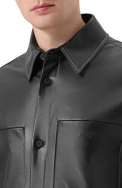 Кожаная куртка-рубашка KITON черного цвета по цене 599000 руб., арт. UGK119MK0280H01, фото 5 Кожаная куртка-рубашка KITON, арт. UGK119MK0280H01, фото 5