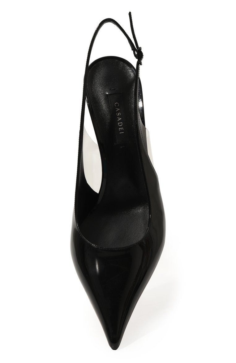 Женские комбинированные туфли superblade CASADEI черного цвета, арт. 1G590X080MC14819000 | Фото 6 (Материал внутренний: Натуральная кожа; Каблук высота: Высокий; Подошва: Плоская; Каблук тип: Шпилька; Материал внешний: Натуральная кожа; Женское Кросс-КТ: Слингбэки)