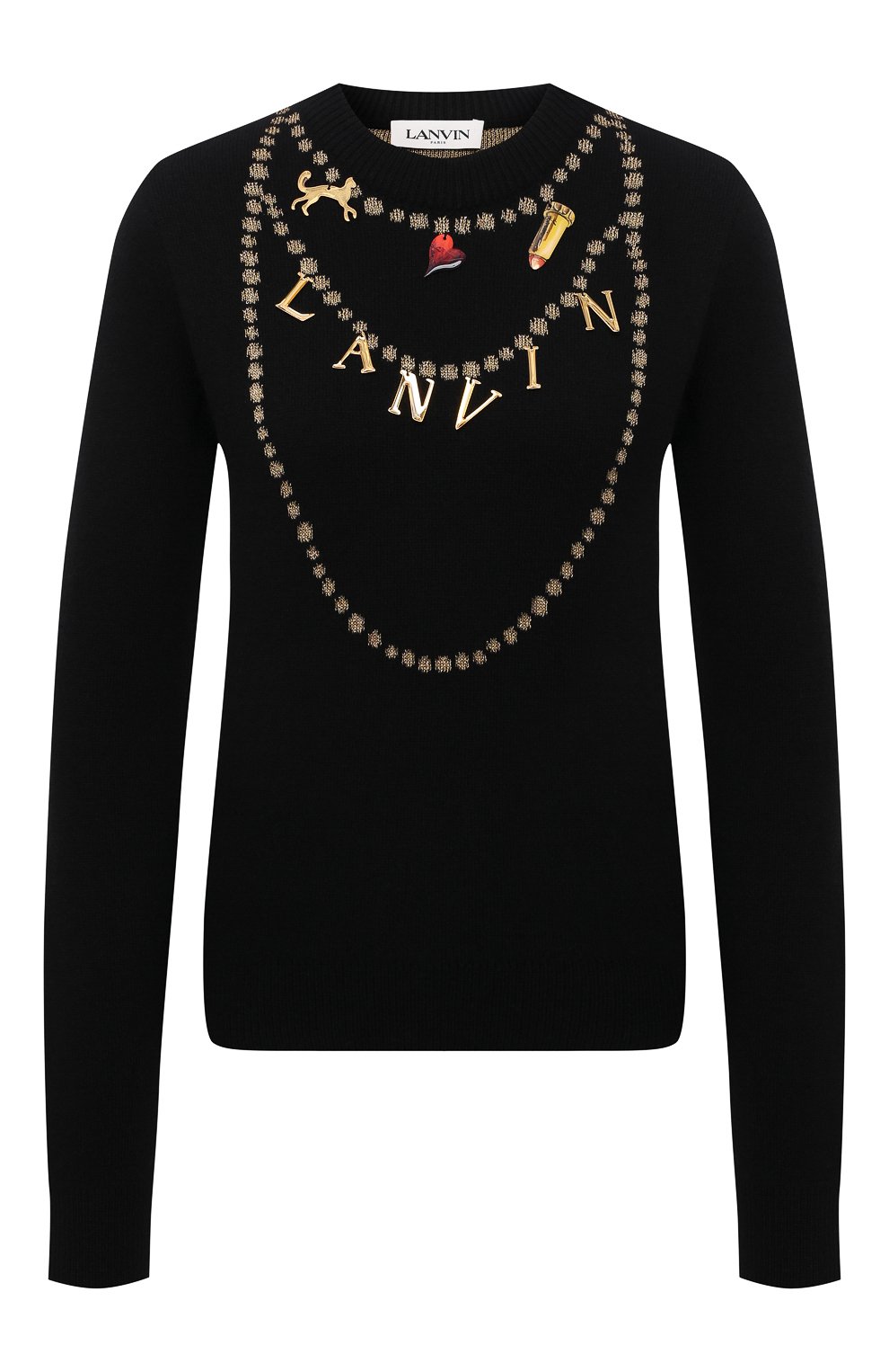 Свитер LANVIN черного цвета по цене 99500 руб., арт. RW-P00050-K008-A21, фото 1 Свитер LANVIN, арт. RW-P00050-K008-A21, фото 1