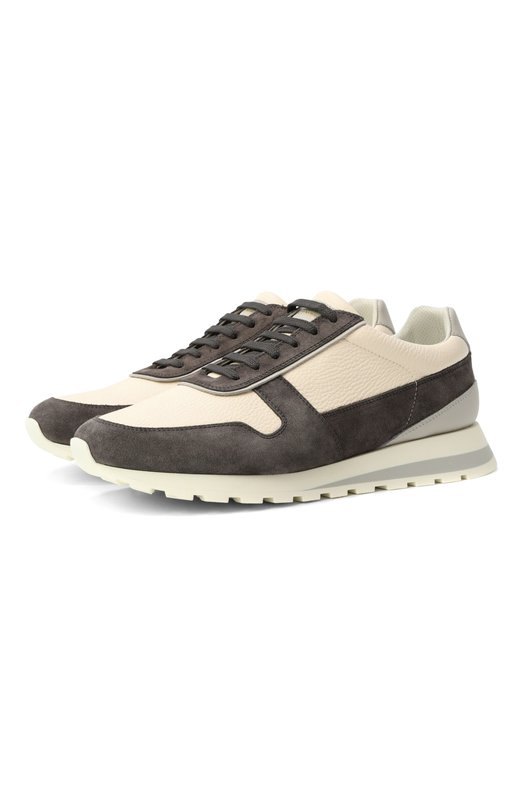 Кожаные кроссовки Brunello Cucinelli MZUESLA289 Серый MZUESLA289