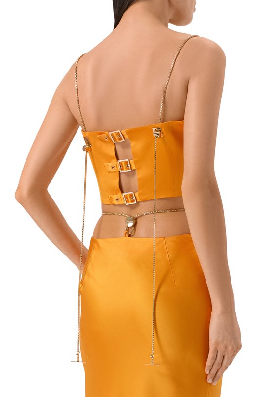 Атласный топ Daname 726SS7834A Оранжевый  726SS7834A Фото 4