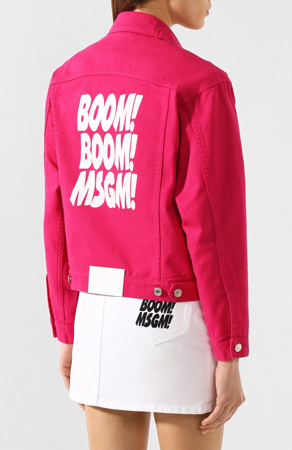 Джинсовая куртка MSGM фуксия цвета по цене 34200 руб., арт. 2842MDH150TX 207460, фото 4 Джинсовая куртка MSGM, арт. 2842MDH150TX 207460, фото 4