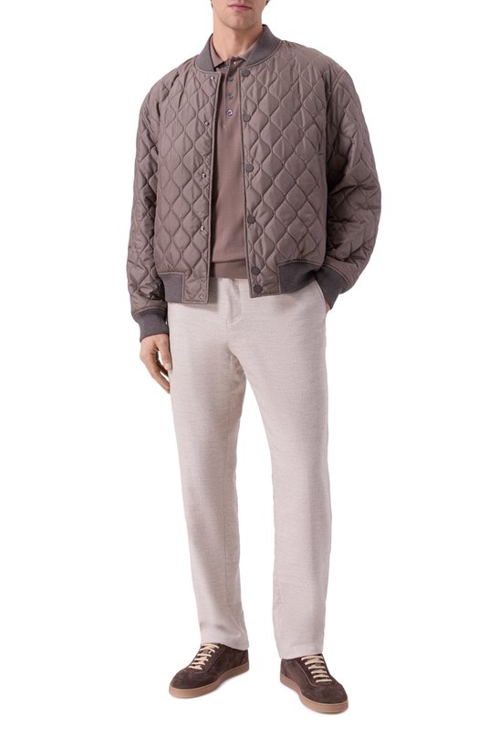 Брюки из хлопка и шерсти Kiton UPLACRK0131H03 Бежевый  UPLACRK0131H03 Фото 2