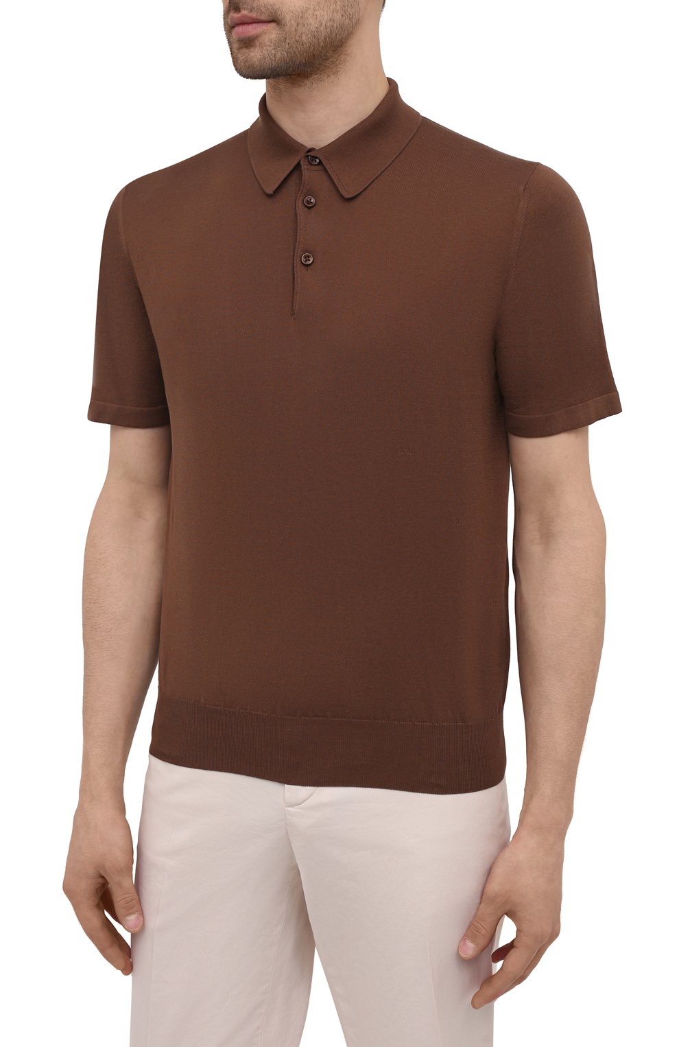 Хлопковое поло FIORONI коричневого цвета по цене 44400 руб., арт. MK22220C4, фото 3 Хлопковое поло FIORONI, арт. MK22220C4, фото 3