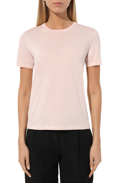 Хлопковая футболка LORO PIANA светло-розового цвета по цене 106500 руб., арт. FAM7984, фото 3 Хлопковая футболка LORO PIANA, арт. FAM7984, фото 3
