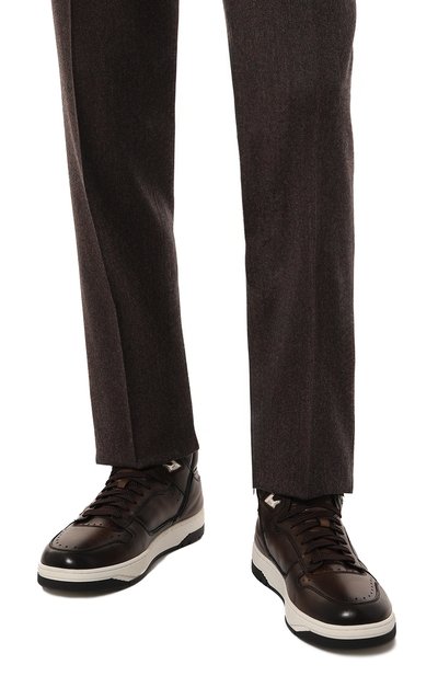 Кожаные кеды sneak-air SANTONI, арт. MBSG22021BINPGHV, фото 3