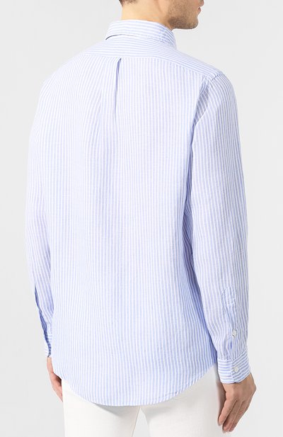 Льняная рубашка с воротником button down POLO RALPH LAUREN, арт. 710740807, фото 4